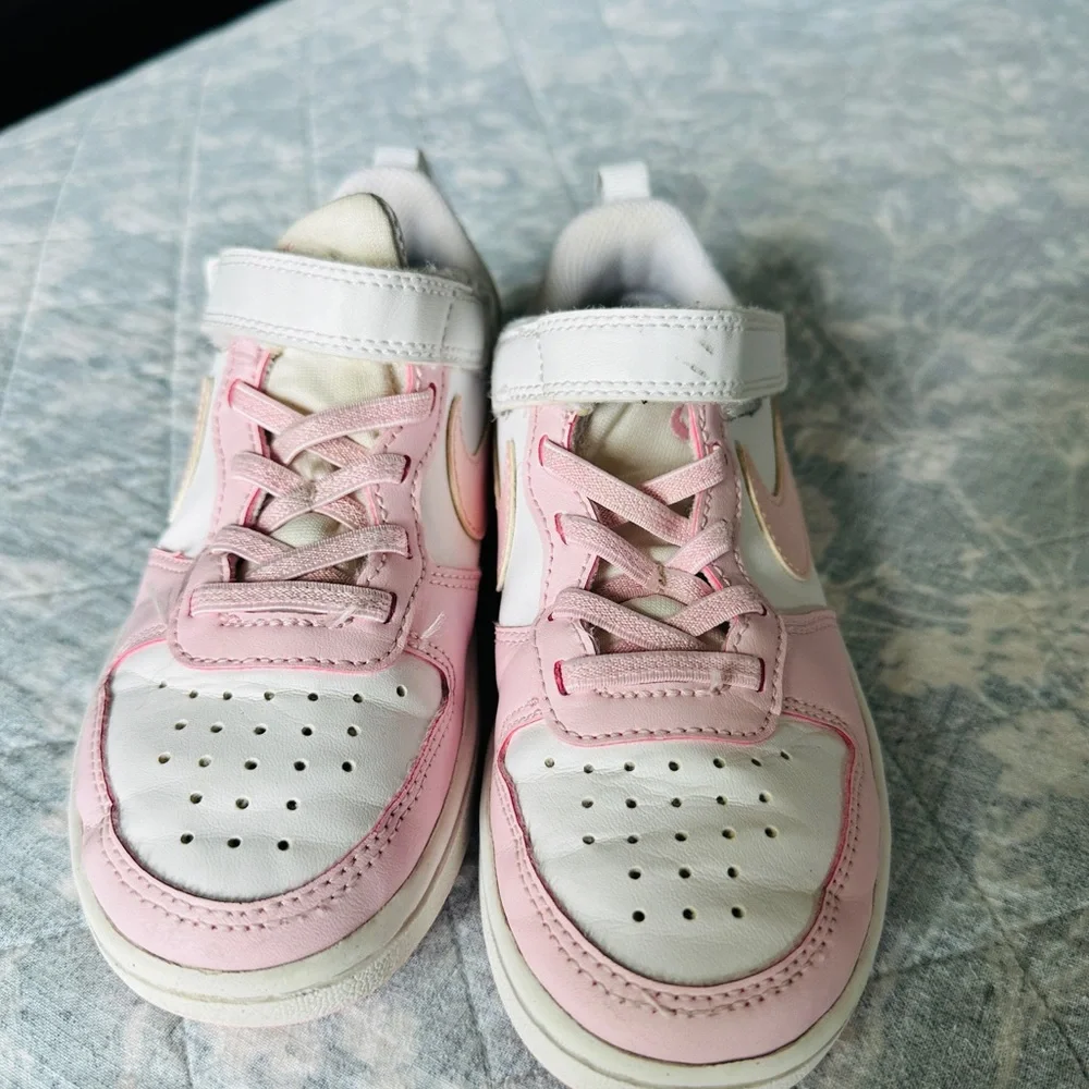 Nike Kids Pink and White Sneakers